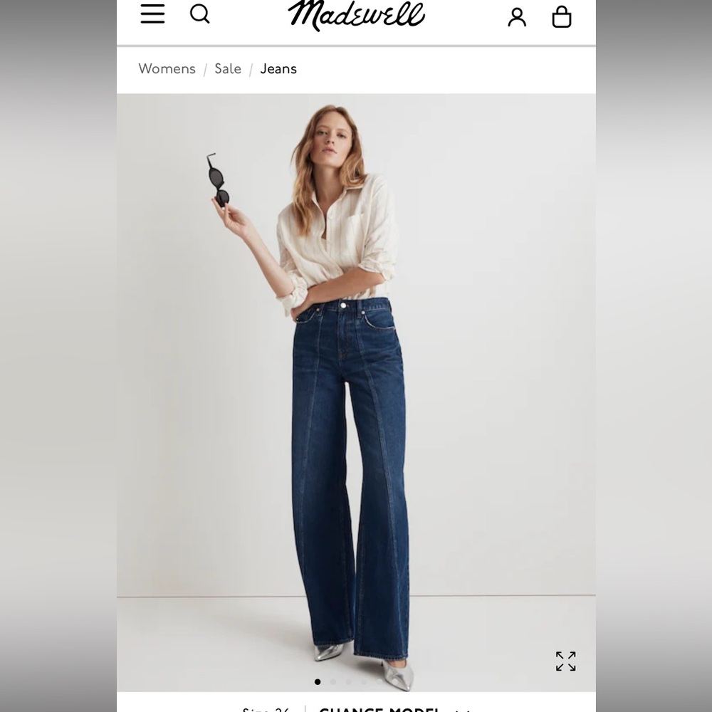 Madewell Superwide-Leg Jeans in Carrington Wash: Twisted-Seam Edition